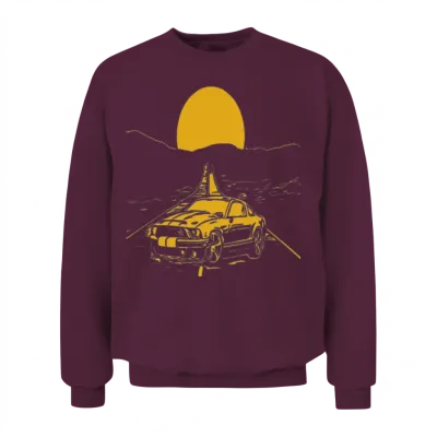 Car Speed Moon Travel Shirt Funny Unisex Sweatshirt - Maroon