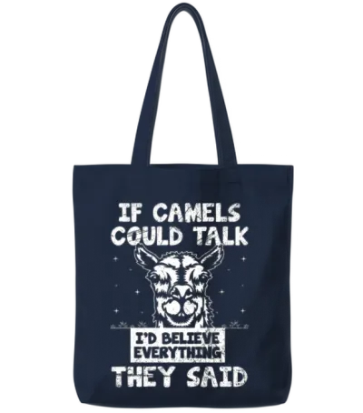Camel Lover Desert Animal Wildlife Africa Tote Bags - Navy