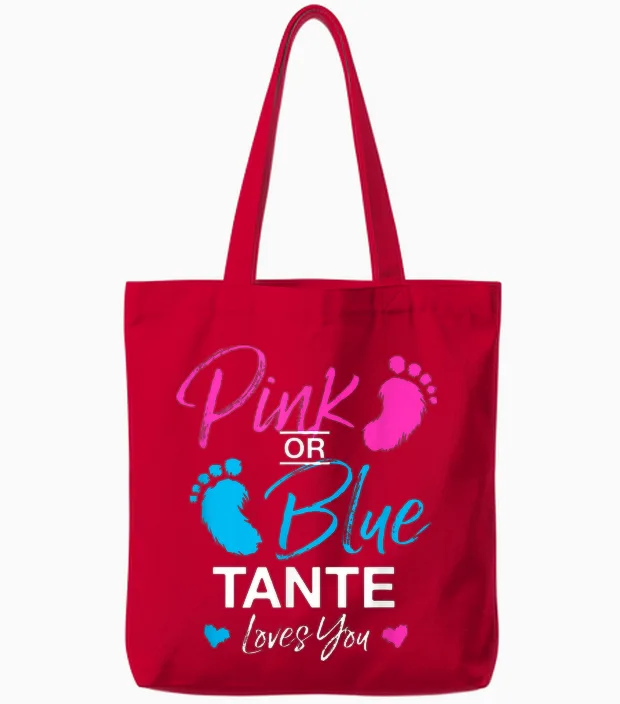 Gender Reveal Tante Babyparty Great-Tante Tote Bags in Red