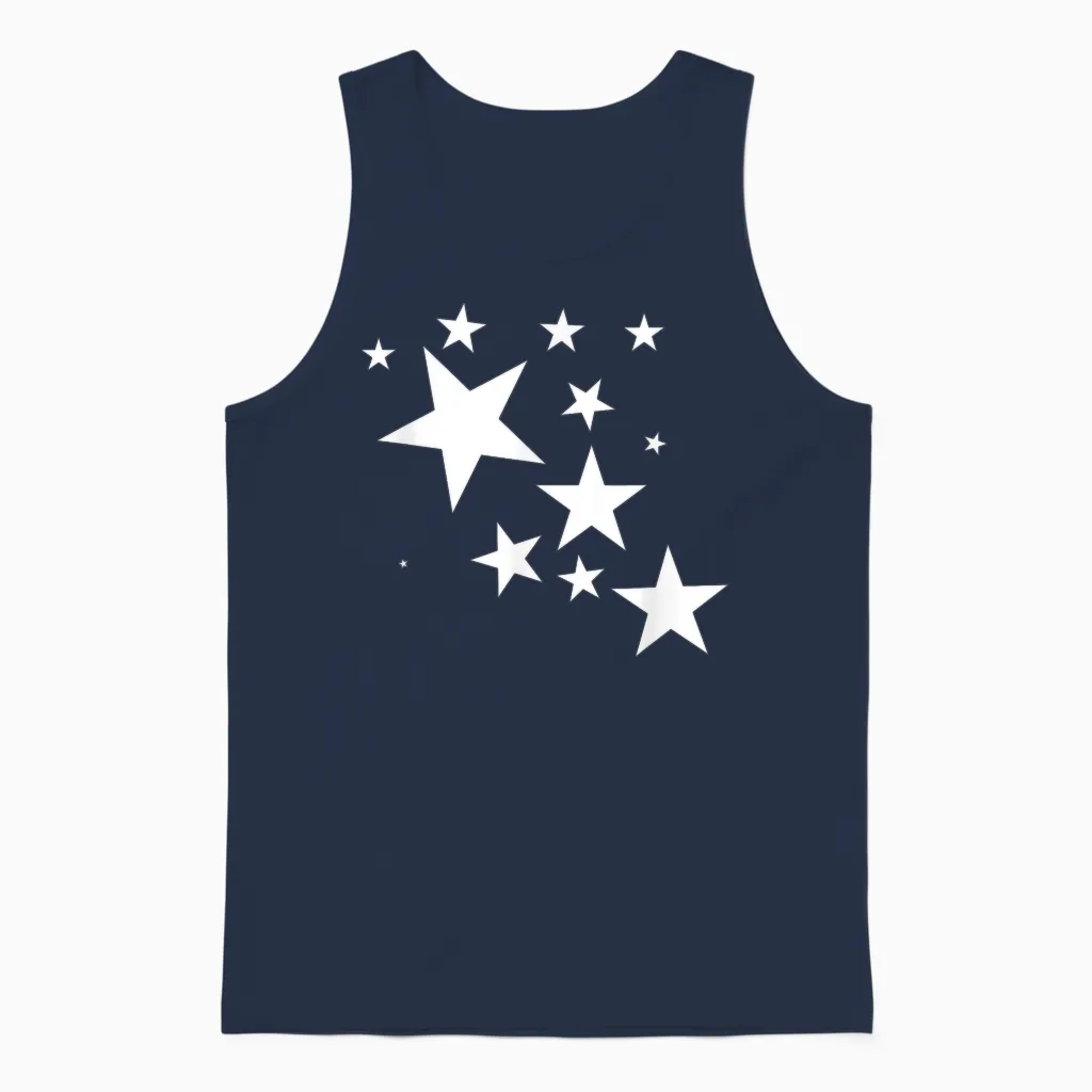 White Stars Star-Pattern-Design Costume Gift Men Women Unisex Tank Top in Navy
