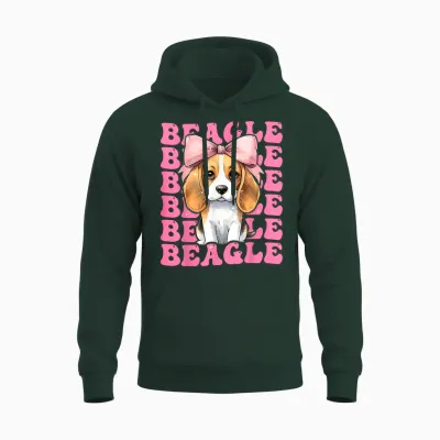 Coquette Bow Beagle Fille Chien Maman Fête Des Mères Rose Unisex Hoodie - Forest