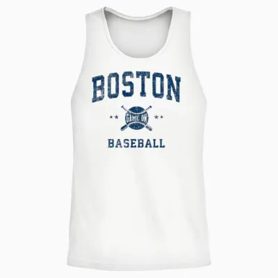 Boston Baseball Throwback Unisex Tank Top - White