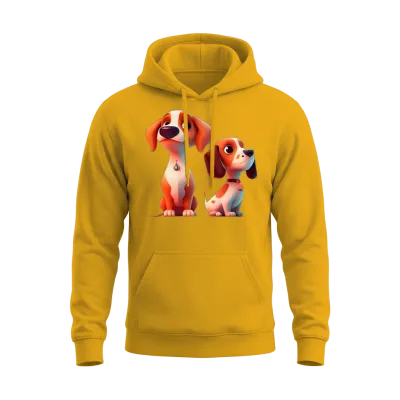 Cute Dog Unisex Hoodie - Gold