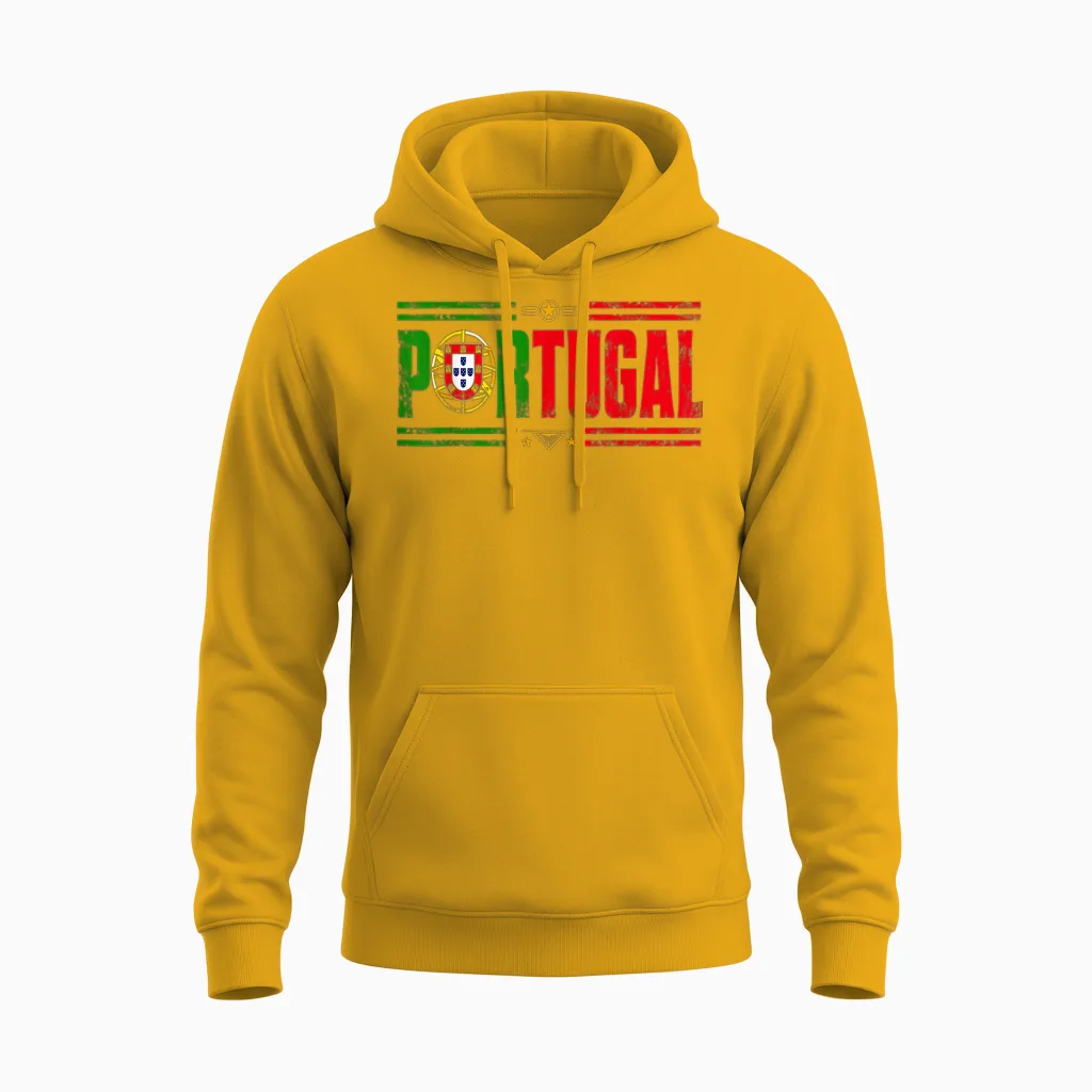 Portugal Portuguese Men Kids Women Portuguese Unisex Hoodie in Gold
