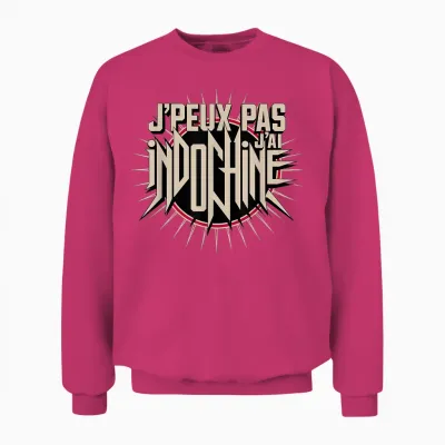 Je Peux Pas J'ai Indochine Gift Amateurs Indochine T-Shirt, Black, S Unisex Sweatshirt - Heliconia