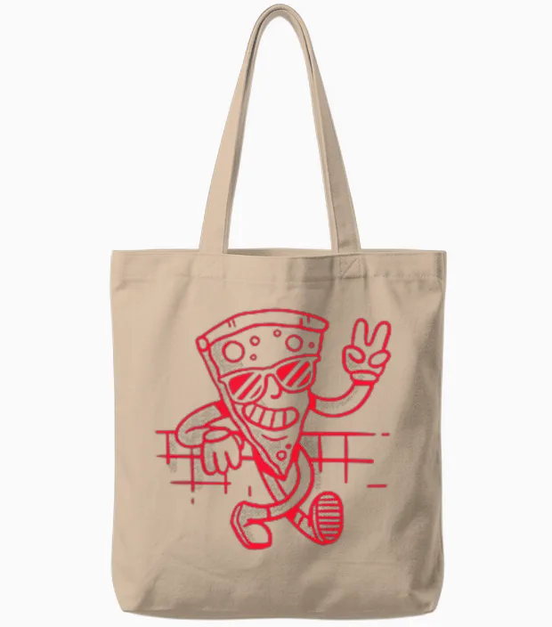 Pizzeria Italiano Best Pizza in Town (backprint) Tote Bags in Natural