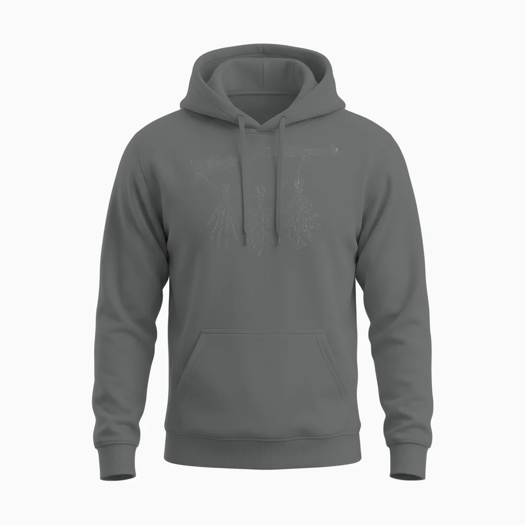 Lever Action Botanicals - Floral & Botanical Unisex Hoodie in Graphite Heather