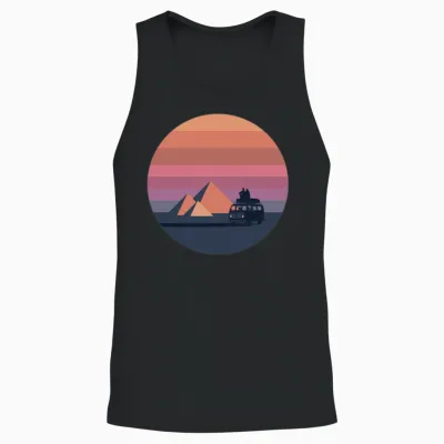 Volkswagen Vw T2a Camper with Pyramids Unisex Tank Top - Black
