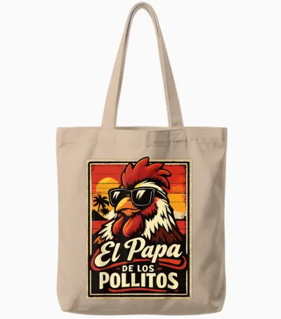 El Papa De Los Pollitos Funny Spanish Dia Del Padre Mexican Tote Bags - Natural