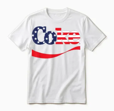 Coca Cola Coke Usa T-Shirt, Grey, S Unisex T-Shirt - White
