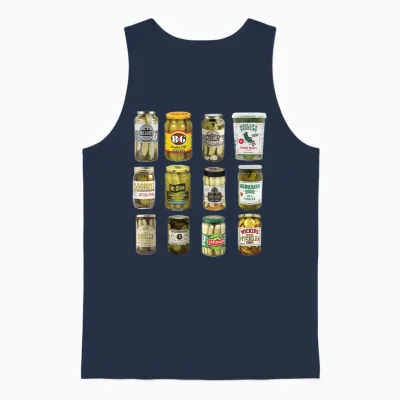 Vintage Canned Pickles Lover Funny Trendy Clothing Unisex Tank Top - Navy