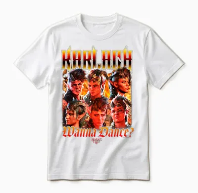 Dungeons & Dragons Wanna Dance? Karlach Multi Expressions Unisex T-Shirt - White
