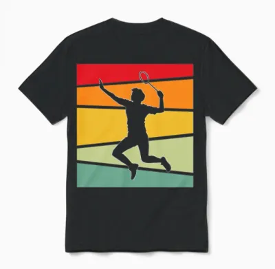 Badminton Retro Unisex T-Shirt - Black