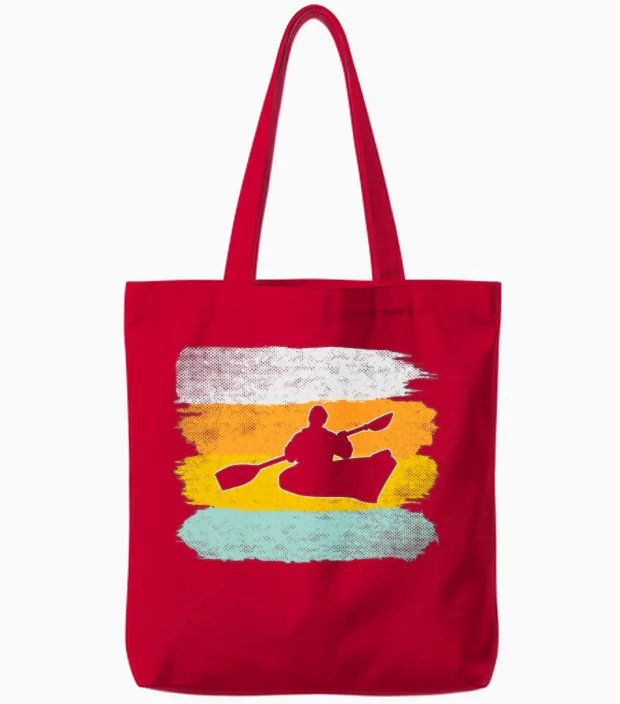 Canoe Retro Tote Bags in Red