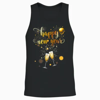 New Years Eve Party Supplies 2026 Happy New Year Fireworks Unisex Tank Top - Black