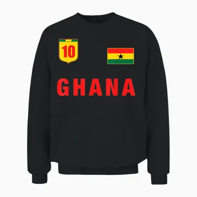 Ghana Fussball Team Fan Trikot Weiß Ghana Outfit Design Unisex Sweatshirt - Black