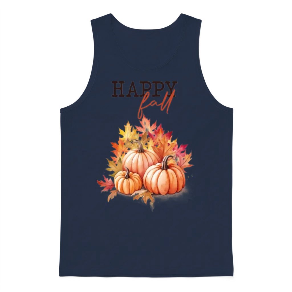 Happy Fall Unisex Tank Top - Navy