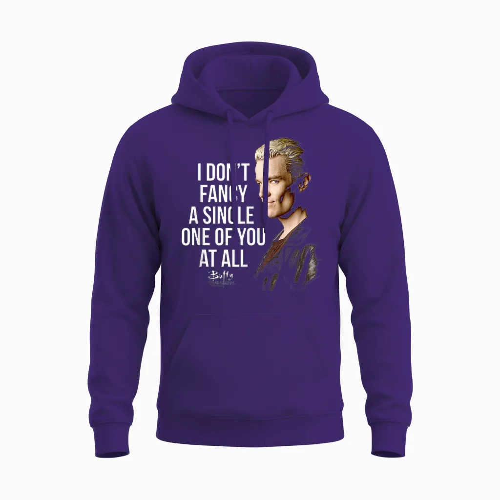 Buffy the Vampire Slayer Spike I Don't Fancy You Tv Show T-Shirt, Black, S Unisex Hoodie in Purple