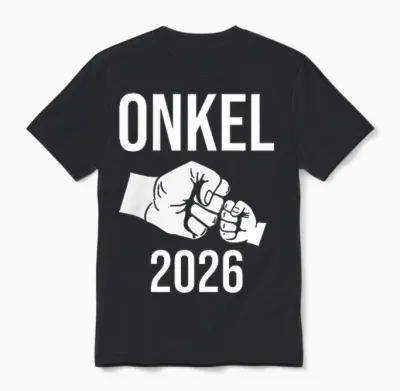 Befördert Zur Onkel 2026, Ich Werde Onkel 2026, Uncle 2026 Unisex T-Shirt - Black