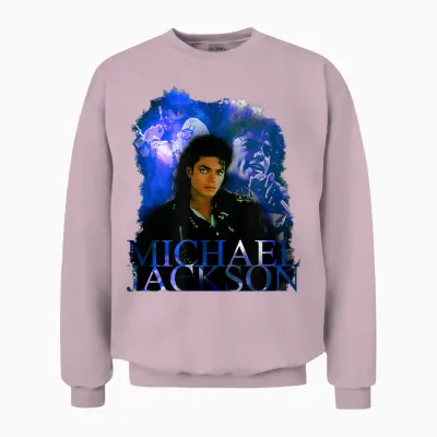 Michael Jackson-003 T-Shirt, Black, S Unisex Sweatshirt - Light Pink