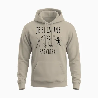 La Fée Pachier – Funny Gift "je Suis Une Fee" Unisex Hoodie - Sand