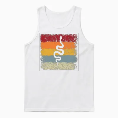 Snake Retro Unisex Tank Top - White