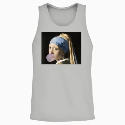 Fine Arts Vermeer Mädchen Mit Kaugummi Für Eine Kunsthacke Unisex Tank Top - Ash