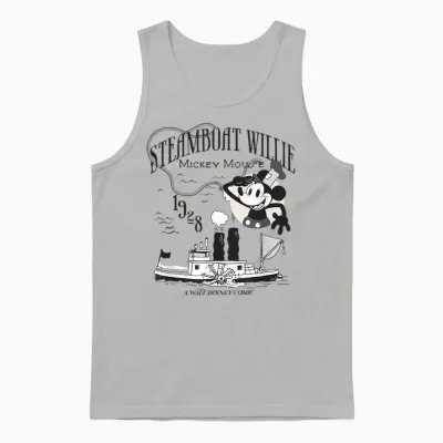 Mickey Mouse Steamboat Willie Unisex Tank Top - Ash