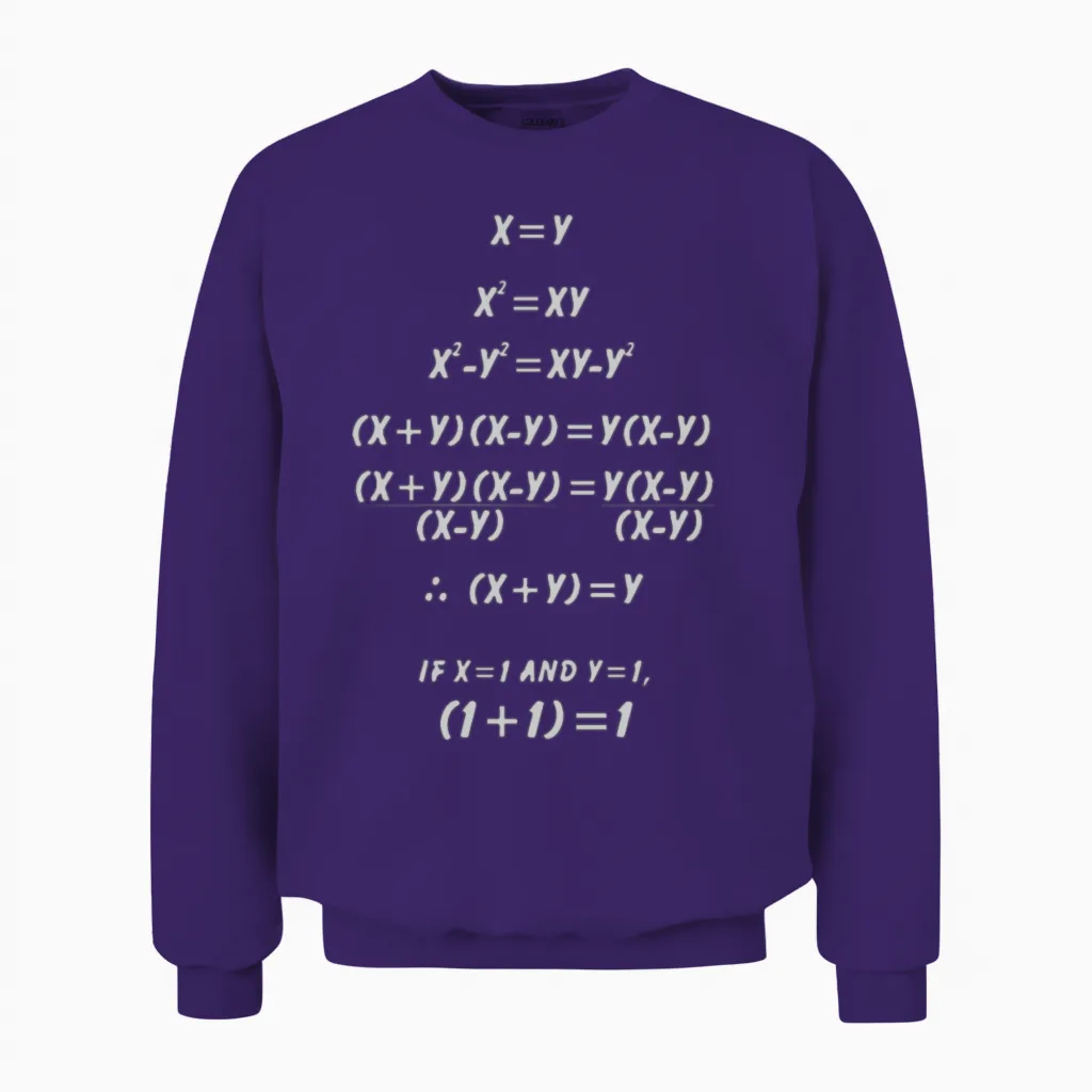 Algebra Equation Unisex Sweatshirt in Purple