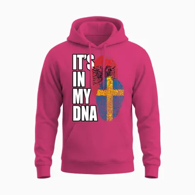 Albanian and Swedish Mix Heritage Dna Unisex Hoodie - Heliconia