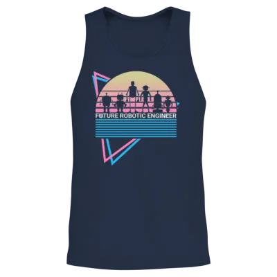 Robots Robotics Retro Unisex Tank Top - Navy
