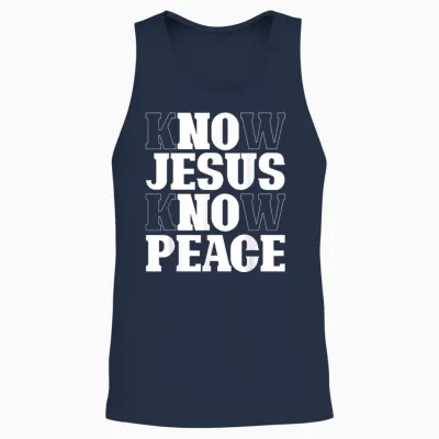 Know Jesus Know Peace Religion God Church Christian Gifts Unisex Tank Top - Navy