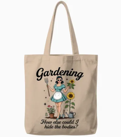 Retro Gardener Pinup Tote Bags - Natural
