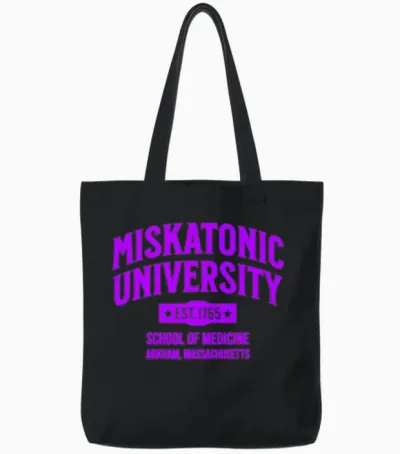 Miskatonic University School of Medicine Tote Bags - Black