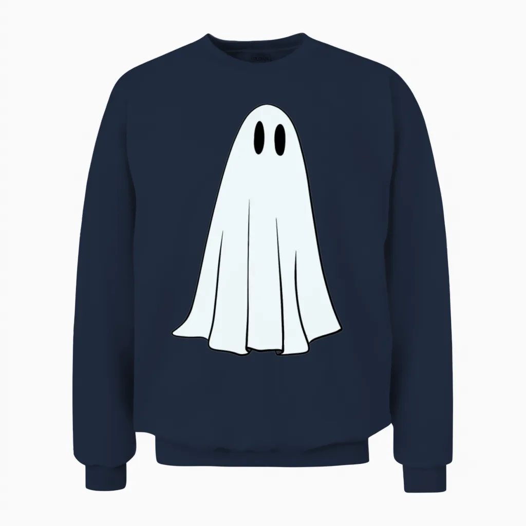 Halloween Costume Retro Ghost Unisex Sweatshirt - Navy