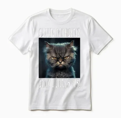 Cute Cat Damen Unisex-Erwachsene, Unisex-Kinder Cartoon-T-Shirt Schwarz Kurzarm Small Eu 41.5 Mandarin-Kragen Klassisch Pull-On 100% Baumwolle Leichtgewichtig Klassische Passform Imported Unisex T-Shirt - White