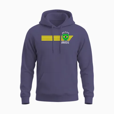 Brasilien Brasilien Seleção Brazilian Fußball Fan Trikot Unisex Hoodie - Heather Sport Dark Navy
