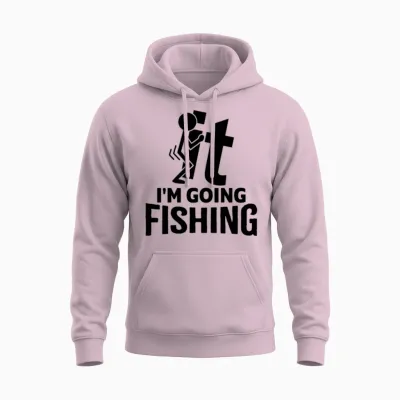 Funny Fishing Unisex Hoodie - Light Pink
