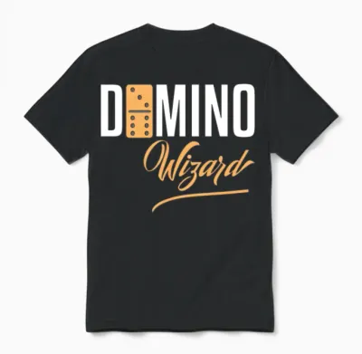 Domino Wizard Funny Dominoes Game Player Novelty Unisex T-Shirt - Black