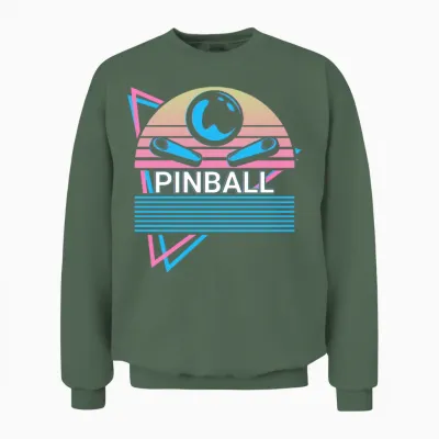Pinball Machine Retro Unisex Sweatshirt - Military Green