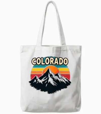 Retro Colorado Tote Bags - White