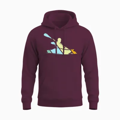 Canoe Retro Unisex Hoodie - Maroon