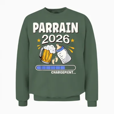 Godfather 2026 Loading Announcement Pregnancy Future Dad Unisex Sweatshirt - Military Green