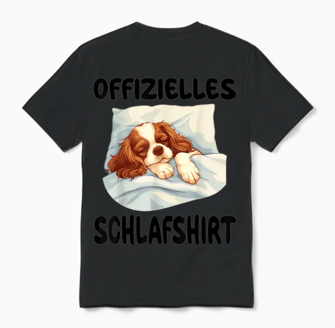 Lustiges Cavalier King Charles Spaniel Hund Offizielles Unisex T-Shirt in Black