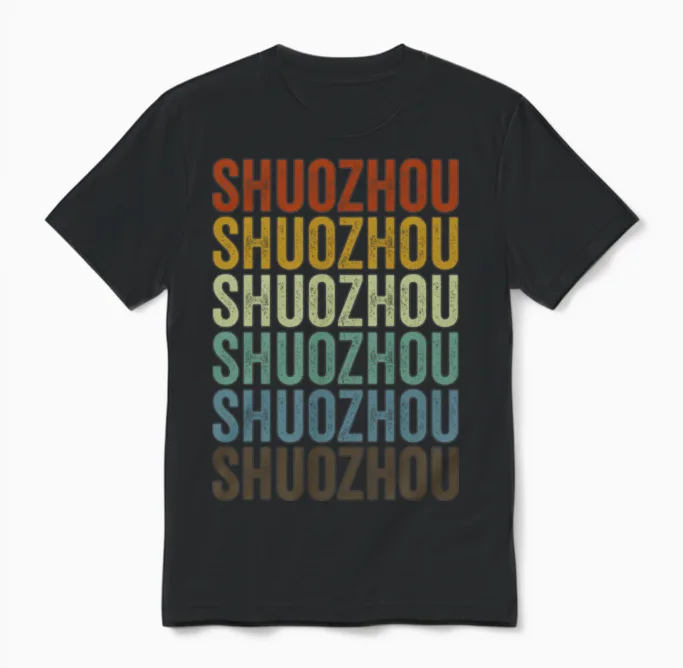 Shuozhou China Retro Vintage Unisex T-Shirt - Black