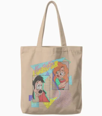Disney a Goofy Movie Max & Roxanne Eye to Eye Forever Tote Bags - Natural