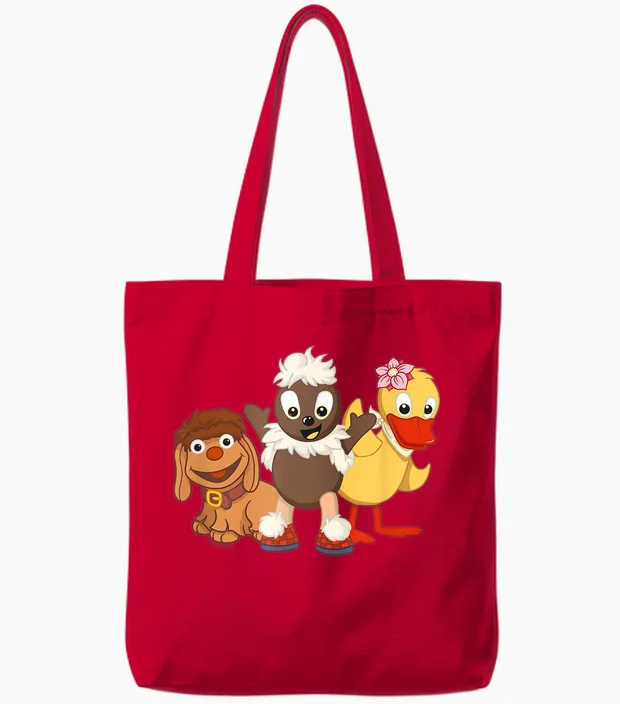 Pittiplatsch, Schnatterinchen Und Moppi - Drei Freunde Tote Bags in Red
