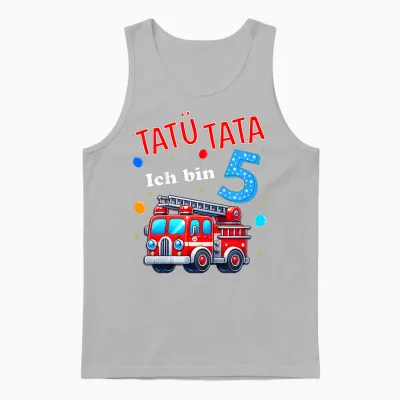 Kinder Feuerwehr Feuerwehrmann Kinder Geburtstag 5 Jahre Alt Junge Unisex Tank Top - Ash