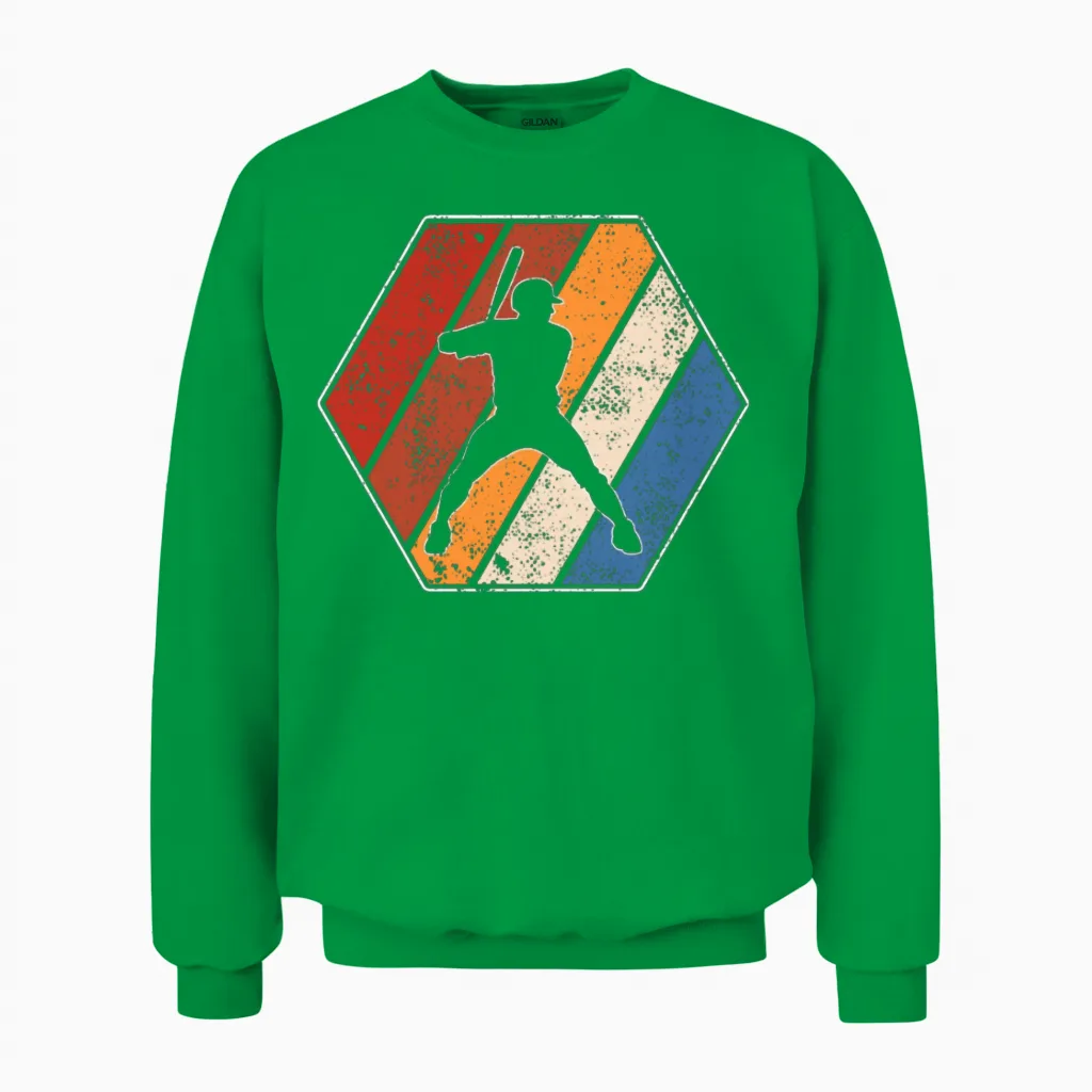 Baseball Retro - & Softball Unisex Sweatshirt in Irish Green