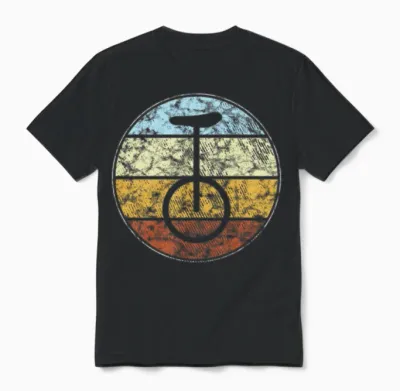 Unicycle Retro Unisex T-Shirt - Black